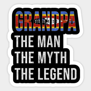 Grand Father Swazilander Grandpa The Man The Myth The Legend - Gift for Swazilander Dad With Roots From  Swaziland Sticker